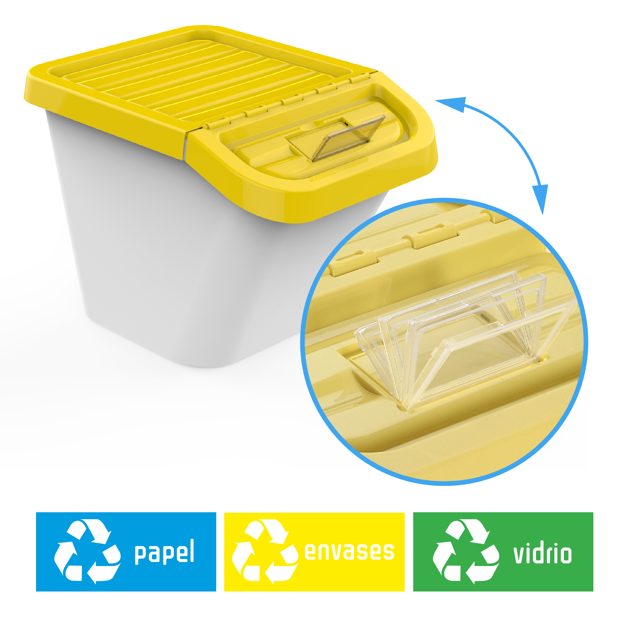 Cubos de reciclaje apilables  Mas-Masiá. La tienda para tu hogar