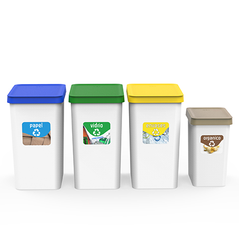 Cubos para clasificar residuos reciclados, reciclajes y reutilizares -  InfoHoreca